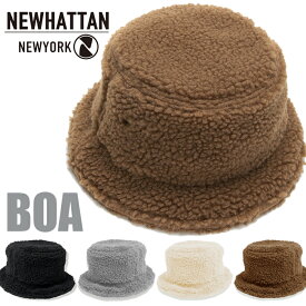 ボア バケットハット ニューハッタン NEWHATTAN ボアフリース ホワイト ベージュ オリーブ ブラック バケハ 無地 BUCKET HAT もこもこ メンズ アメカジ かわいい おしゃれ ふわふわ 秋冬 2512 父の日プレゼント