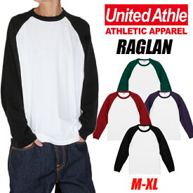 ラグランTシャツ UNITED ATHLE(ユナイテッドアスレ 5.6ozラグランTシャツ ン メンズ アメカジ 5048 ユニセックス ホワイト 白 ブラック 黒 ブルー 青 レッド 5048-01 父の日プレゼント