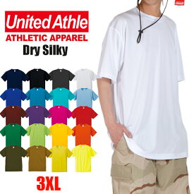 【3XL】ドライシルキータッチ Tシャツ ドライ UNITED ATHLE　ユナイテッドアスレ 半袖Tシャツ Tシャツ レディース メンズ 無地 半袖Tシャツ 男女兼用 吸水速乾 ドライ UVカット KPOP おしゃれ アメカジ 大きめ ゆったり 5088