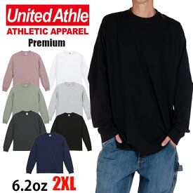 【2XL】プレミアム UNITED ATHLE　ユナイテッドアスレ 長袖Tシャツ ロンT レディース メンズ アメカジ ブラック 黒 ホワイト 白 おしゃれ かっこいい 大きいサイズ ゆったり ビッグTシャツ オーバーサイズ バレンタインプレゼント