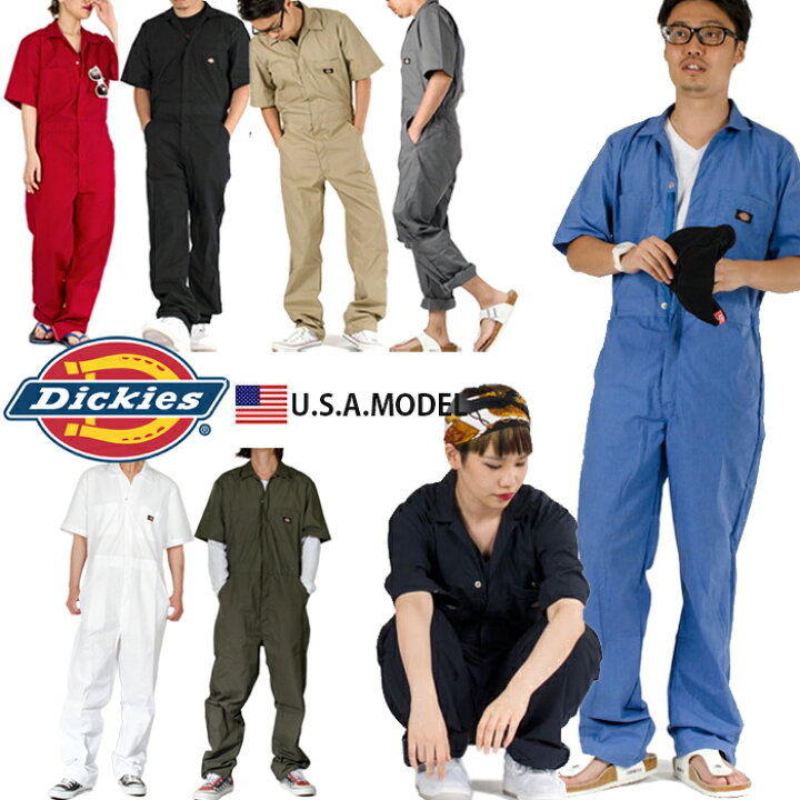 楽天市場 ディッキーズ つなぎ 半袖 Dickies つなぎ メンズ レディース 大きいサイズ 半袖カバーオール カーキ グレー ネイビー ブルー 夏用 薄手 つなぎ 作業着 作業服 ディッキーズ アメカジ S M L Xl 2xl Xxl ギフト ｐｌａｙｅｒｚ
