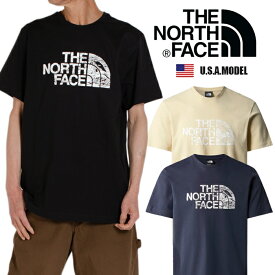 ザ ノースフェイス THE NORTH FACE 半袖 Tシャツ ロゴ Tシャツ メンズ レディース ヒップホップ ストリート アメカジ 春 夏 正規 ブラック 黒 ホワイト 白 ベージュクリーム スポーツ トレーニング ジョギング ボーイズサイズ USAモデル 父の日プレゼント