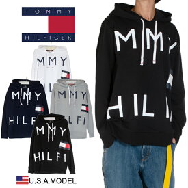 トミーフィルフィガー パーカー TOMMY HIILFIGER メンズ レディース プルオーバー USAモデル 大きいサイズ ヒップホップ ダンス ストリート 薄手スウェット ブラック 黒 父の日プレゼント