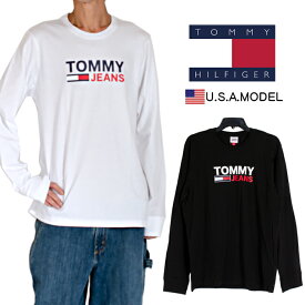 トミーフィルフィガー Tシャツ ロンT TOMMY HIILFIGER 長袖Tシャツ メンズ レディース 無地 ロングスリーブTシャツ T USAモデル 大きいサイズ ヒップホップ ダンス ストリート 黒 ブラック ホワイト 白 オーバーサイズ ビッグシルエット 父の日プレゼント