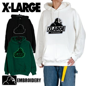 エクストララージ パーカー XLARGE スウェット パーカー ロゴ X-LARGE プルオーバー ブラック 黒 白 ホワイト グリーン エックスラージ ロゴ ヒップホップ ストリート アメカジ 正規 レディース メンズ 父の日プレゼント