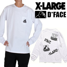 エクストララージ ポケット Tシャツ XLARGE ディーフェイス ロゴ X-LARGE カットソー ホワイト 白 D*FACE エックスラージ ヒップホップ ストリート アメカジ 正規 レディース メンズ 父の日プレゼント