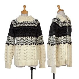 【SALE】新品！トリコ コムデギャルソンtricot COMME des GARCONS リバースデザイン切替ジャガードニット クリームS位 【レディース】