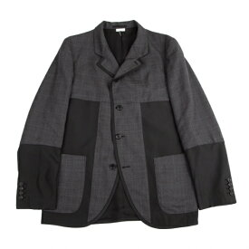 コムデギャルソン オムドゥCOMME des GARCONS HOMME DEUX 異素材切替ウールチェックジャケット グレーM【中古】 【メンズ】