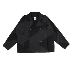 イッセイミヤケ アイム メンISSEY MIYAKE IM MEN KITE カットジャガードダブルショートコート 黒3【中古】 【メンズ】