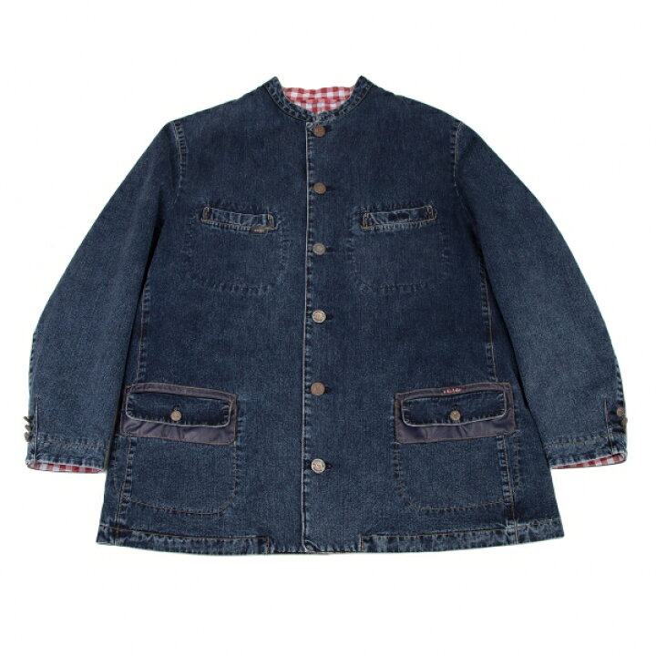 楽天市場】【中古】 パパスPapas 裏チェックデニムバンドカラー