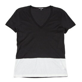 ニールバレットNeil Barrett コットンコーティングバイカラーVネックTシャツ 黒白XS【中古】 【メンズ】