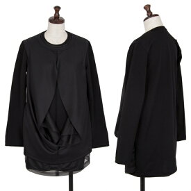 コムデギャルソンCOMME des GARCONS カッティングレイヤードメッシュポリカットソー 黒XS【中古】 【レディース】