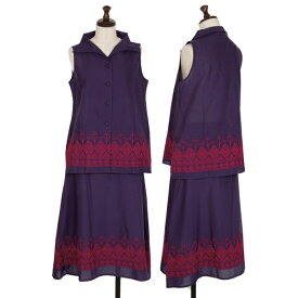 ジジリgigli 裾刺繍ノースリーブセットアップ 紫38・36【中古】 【レディース】
