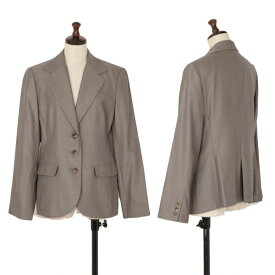 【中古】 マドモアゼルノンノンMademoiselle NON NON ウールシルク3Bジャケット グレージュ40L【レディース】