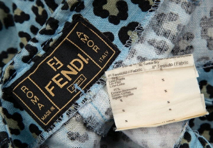 楽天市場】フェンディFENDI レオパードプリントリネンコットン 