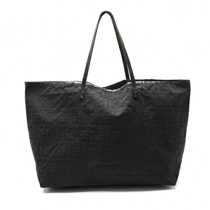 楽天市場】【中古】 フェンディFENDI ズッカ柄トートバッグ 黒 