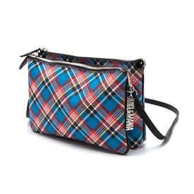 ヴィヴィアンウエストウッド アングロマニアVivienne Westwood ANGLOMANIA チェックダブルPVCショルダーバッグ 水色赤他【中古】 【レディース】