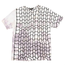 コムデギャルソン オムプリュスCOMME des GARCONS HOMME PLUS 格子発泡プリントタイダイTシャツ 白他S【中古】 【メンズ】