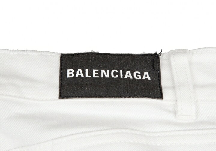 楽天市場】バレンシアガBALENCIAGA 裾ダメージ加工ストレッチホワイト 