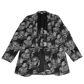 コムデギャルソン オムプリュスCOMME des GARCONS HOMME PLUS アメコミジャガード紐留めジャケット 黒グレーM【中古】 【メンズ】