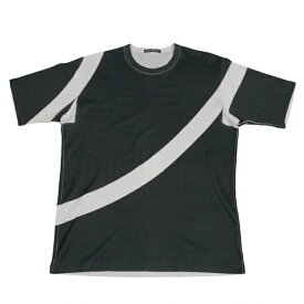 イッセイミヤケ メンISSEY MIYAKE MEN カーブラインプリントTシャツ 黒白4【中古】 【メンズ】