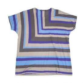 イッセイミヤケ メンISSEY MIYAKE MEN 滲みラインプリントTシャツ グレー青4【中古】 【メンズ】