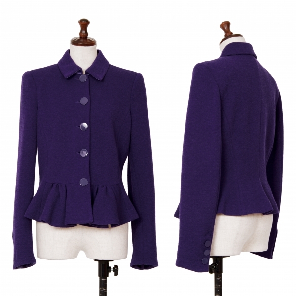 アルマーニコレツィオーニARMANI COLLEZIONI ウール裾ギャザーデザインジャケット 紫42 【レディース】のサムネイル