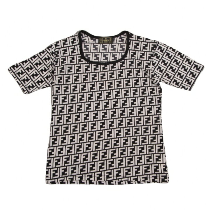 楽天市場】【中古】 フェンディFENDI jeans ズッカ柄Tシャツ オフ黒38 