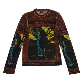 【中古】ジャンポールゴルチエ オムJean Paul GAULTIER HOMME 秘境プリントパワーネットカットソー 黒赤他48【メンズ】