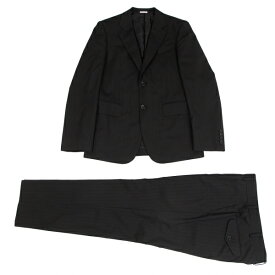 【中古】コムデギャルソン オムドゥCOMME des GARCONS HOMME DEUX ウールシャドーストライプセットアップスーツ 黒S【メンズ】