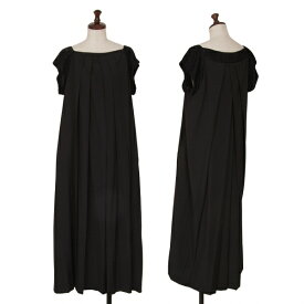 【中古】ヨウジヤマモトファムYohji Yamamoto FEMME ウールナイロン袖切替プリーツワンピース 黒S【レディース】