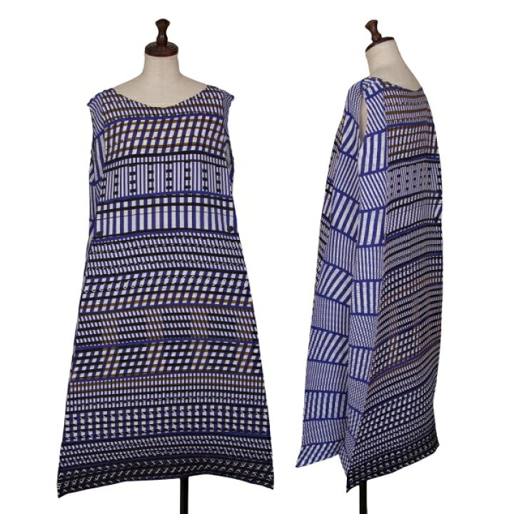 楽天市場】【中古】 イッセイミヤケISSEY MIYAKE 幾何学柄ノースリーブ  