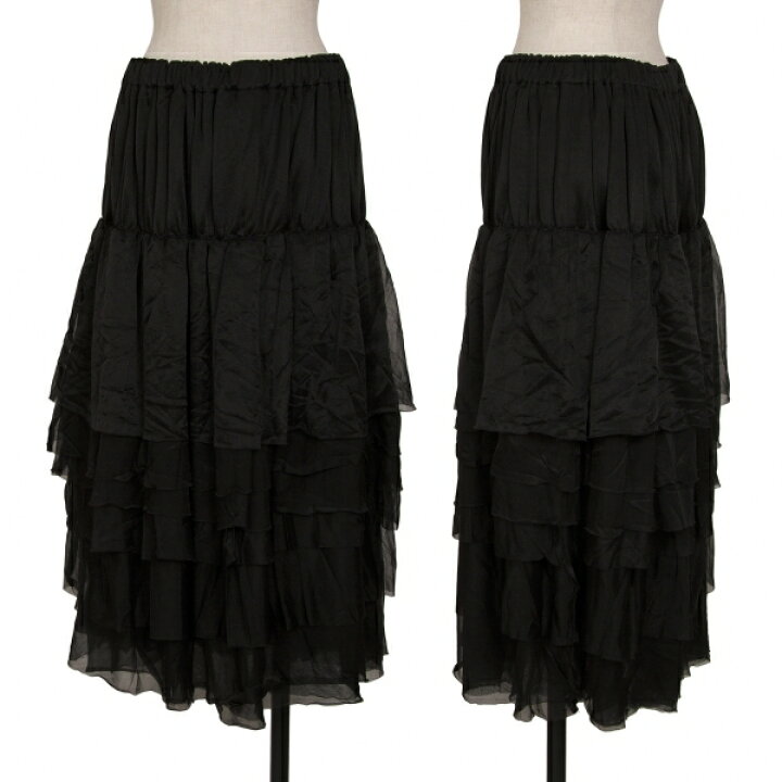 COMMEdesGARCONS コムデギャルソン ﾌﾞﾗｯｸ GM-S024 24SS ﾛﾝｸﾞｽｶｰﾄ  