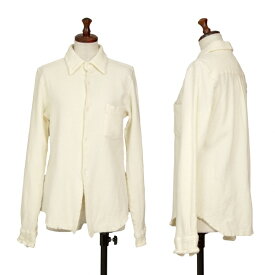 【中古】ローブドシャンブル コムデギャルソンrobe de chambre COMME des GARCONS ウール縮絨長袖シャツ クリームM【レディース】