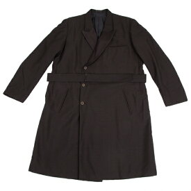 【中古】ヨウジヤマモト プールオムYohji Yamamoto POUR HOMME ウールポリダブルブレストコート 茶M【メンズ】