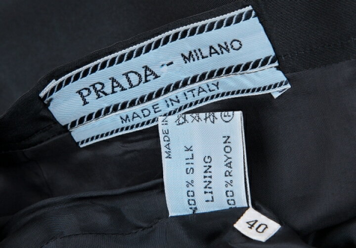 楽天市場】【中古】 プラダPRADA シルクミニスカート 紺40【レディース  