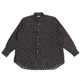 【中古】コムデギャルソンオムCOMME des GARCONS HOMME ペイズリー総柄開襟シャツ 紺緑L位【メンズ】