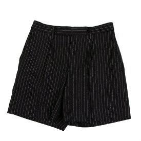 【中古】ジュンヤワタナベ コムデギャルソンJUNYA WATANABE COMME des GARCONS ウールグリッターストライプショートパンツ 黒S【レディース】