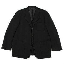 【中古】コムデギャルソンオムCOMME des GARCONS HOMME ウールパッチポケット3Bニットジャケット 黒M【メンズ】