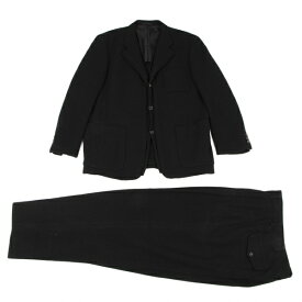 【中古】コムデギャルソンオムCOMME des GARCONS HOMME ウールニットセットアップスーツ 黒M【メンズ】