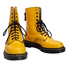 【中古】 ワイズ×ドクターマーチンY's× Dr Martens バックジップ10ホールブーツ 黄色UK6(25位)【レディース】