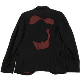 【中古】ブラックコムデギャルソンBLACK COMME des GARCONS ペイズリーライニングくり抜きデザインジャケット 黒M【メンズ】