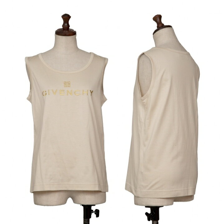 楽天市場】【中古】ジバンシィGIVENCHY ロゴ刺繍タンクトップ ベージュ 