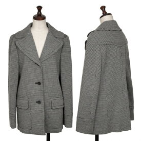 【中古】マークジェイコブスMARC JACOBS LOOK ウール混チェックジャケット 白黒6【レディース】