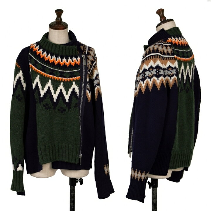 楽天市場】【中古】サカイsacai ウールノルディックニットライダース 