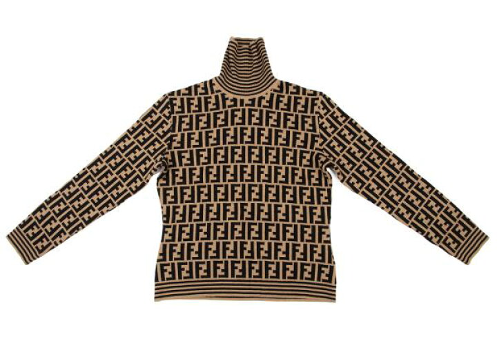 楽天市場】【中古】 フェンディFENDI ズッカ柄切替タートルネック 
