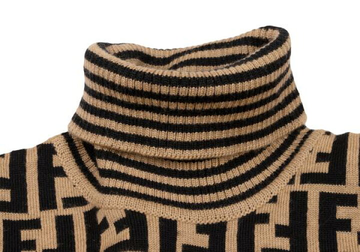 楽天市場】【中古】 フェンディFENDI ズッカ柄切替タートルネック  