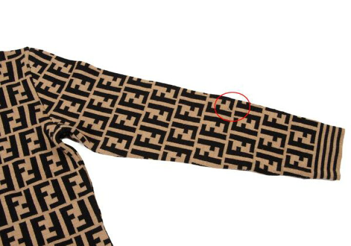 楽天市場】【中古】 フェンディFENDI ズッカ柄切替タートルネック  