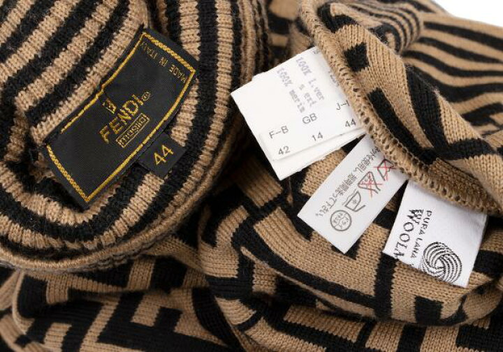 楽天市場】【中古】 フェンディFENDI ズッカ柄切替タートルネック  