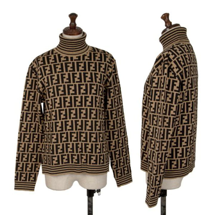 楽天市場】【中古】フェンディFENDI ズッカ柄切替タートルネックニット 